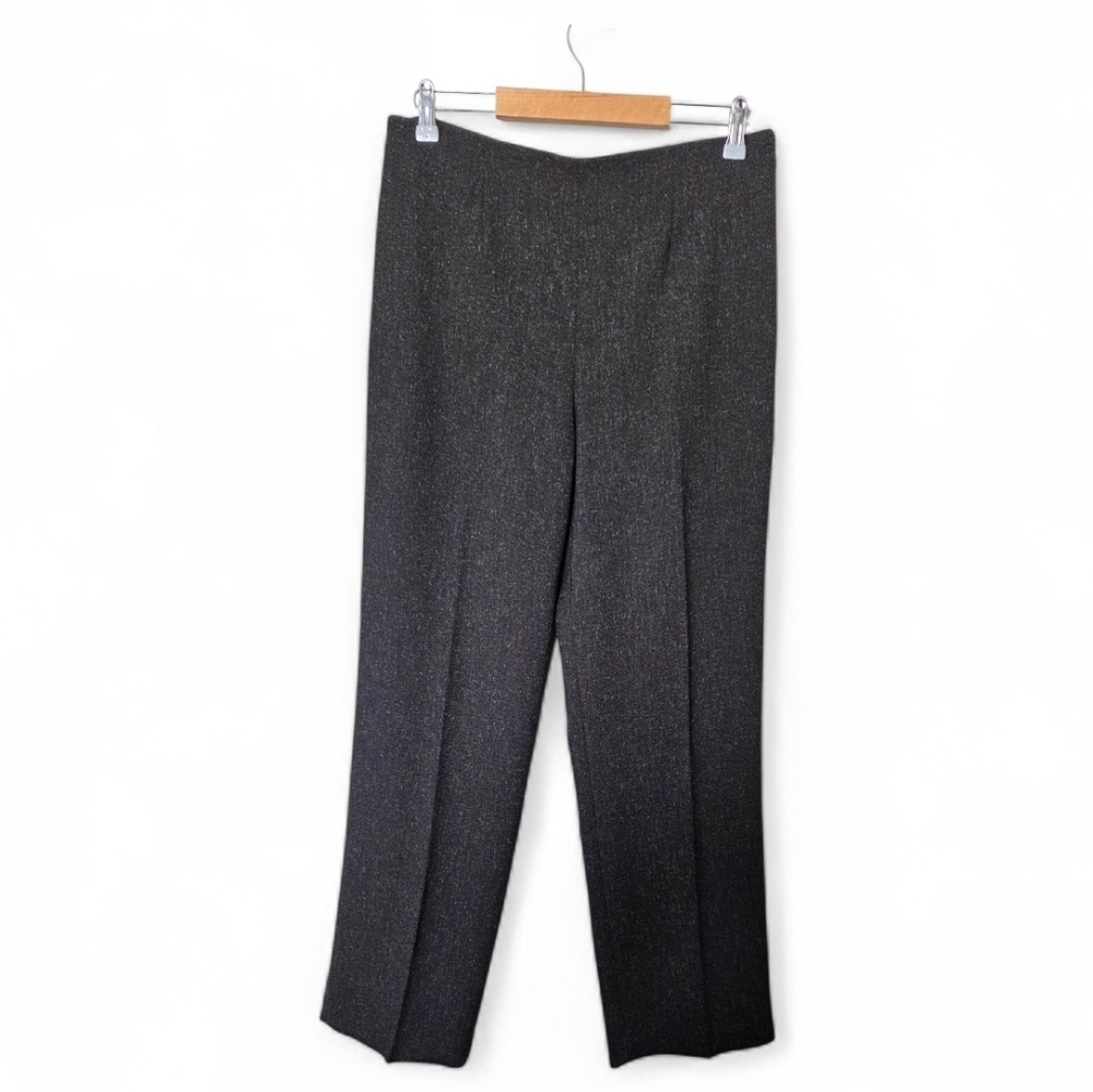 Coldwater Creek Classic Fit Pants Womens 10 Gray Black Speckled Straight Leg